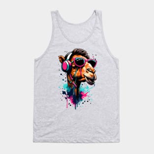 DJ Camel - Colourful Dromedary Camel Head Tank Top